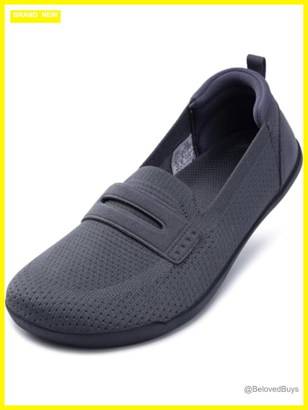 Wide Toe Box Slip On Loafers Zero Drop Knit Casual Flats